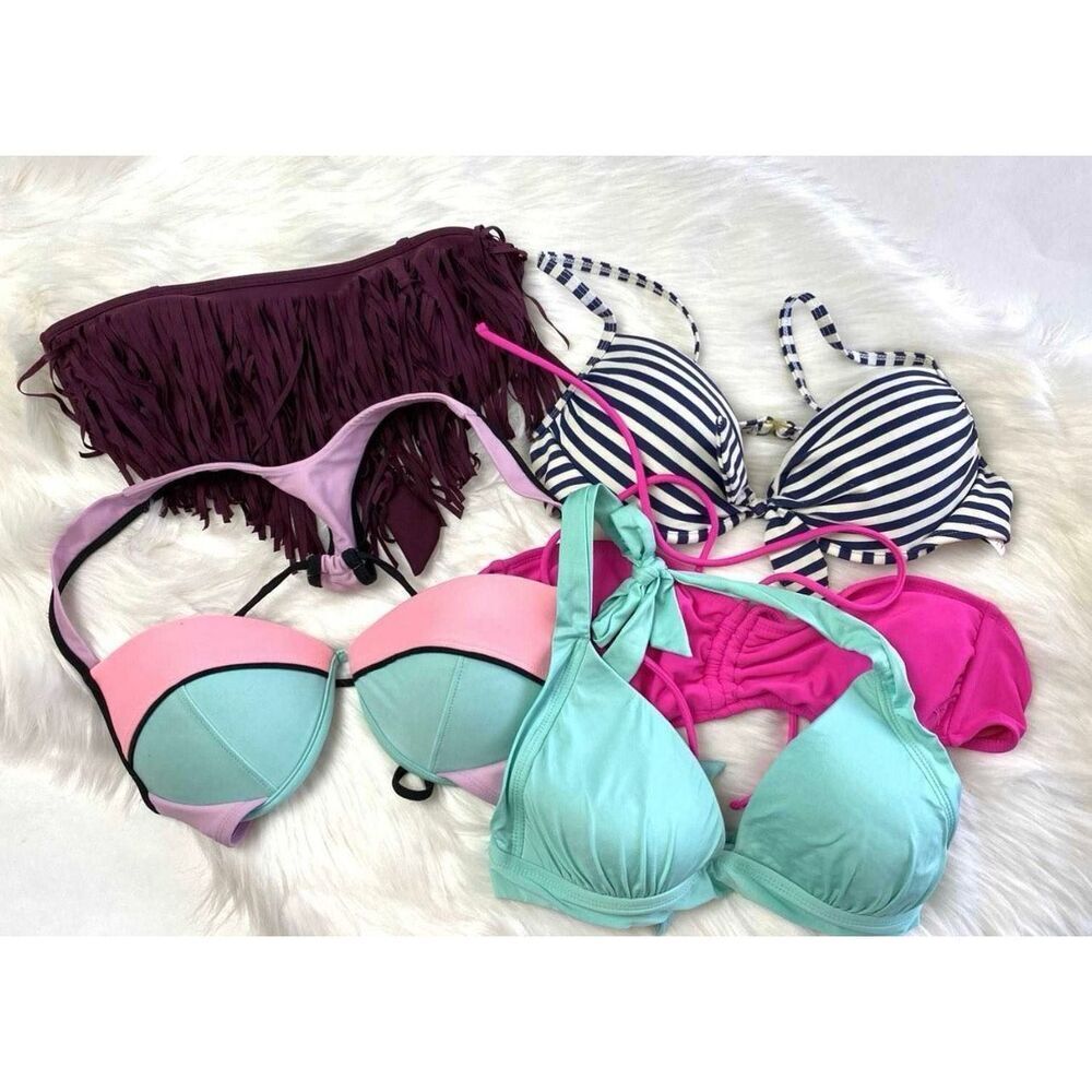 Womens Mixed Brands Xhiliration Mossimo OP Bikini Top Lot - Sz S/M